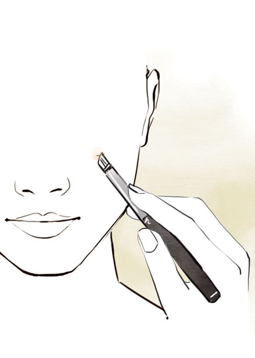 Use a lip brush to conceal