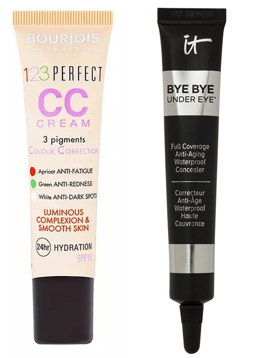 Bourjois 123 Perfect CC Cream and It Cosmetics Bye Bye Under Eye Anti-Aging Concealer
