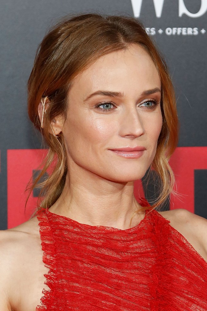 For Diane Kruger, It's All About Her Brows and Matte Red Lipstick