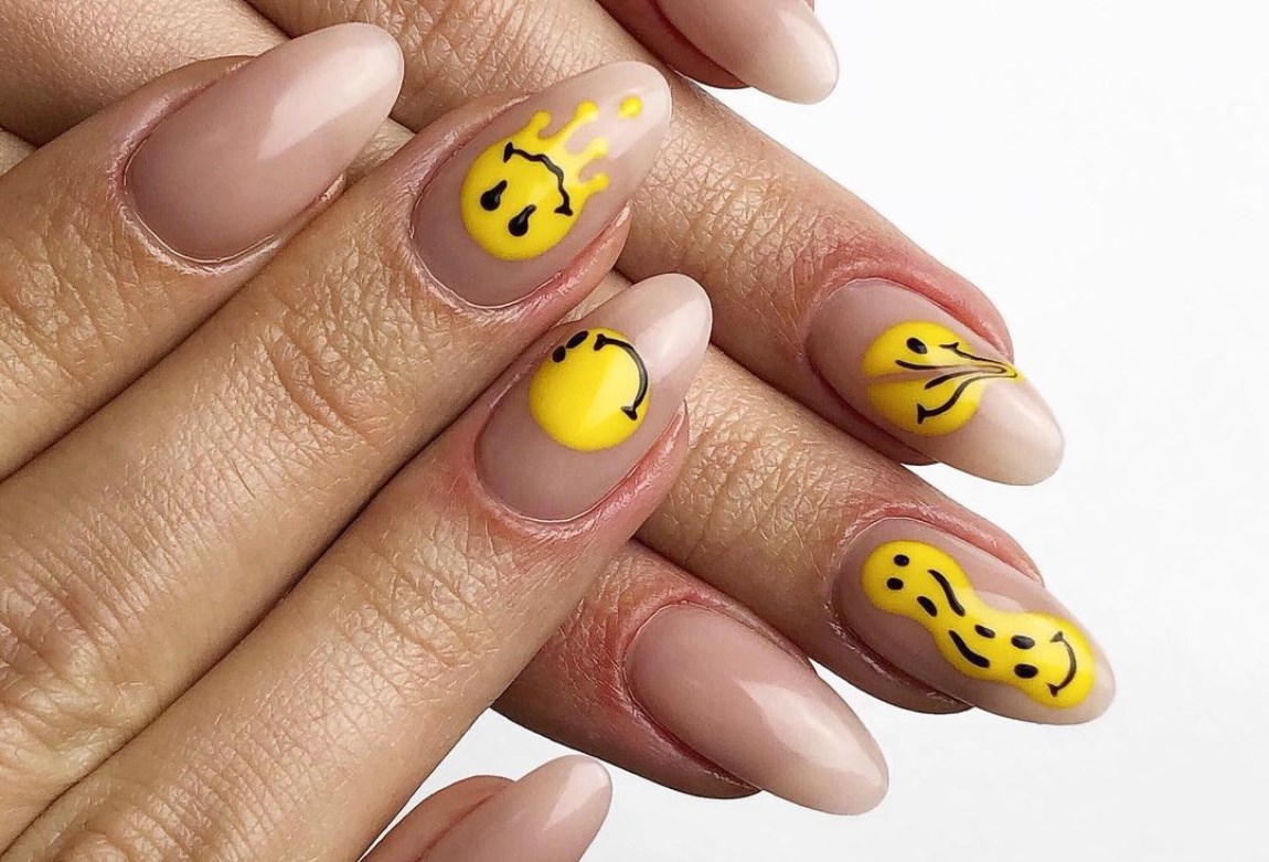 Smiley Face Manicure Trend Inspiration And Ideas BEAUTY/crew