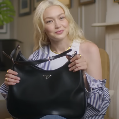 Gigi Hadid Shares What's In Her Prada Bag In a Video For Vogue Italia –  Footwear News