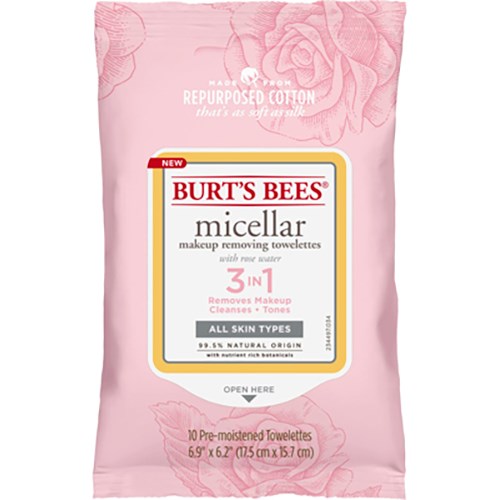 Burt’s Bees Rose 3-In-1 Micellar Makeup Removing Towelettes